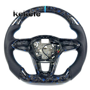 Volant en fibre de carbone forgée bleue pour Volkswagen MK7, compatible avec GTI MK5 MK6 MK8 <span class=keywords><strong>Golf</strong></span> 2015 2016 2017 2018 2019, personnalisable - Product Image 1