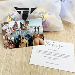 Cartes de remerciement personnalisées imprimées en couleur 12x15cm, cartes d'insertion de marque pour l'emballage de cadeaux de commerce électronique avec un design personnalisé - Product Image 1