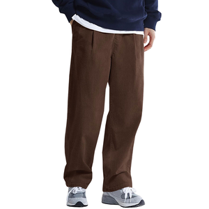 Pantalones de pana de algodón 100% de alta calidad para hombre, de cintura media, transpirables, ligeros, casuales, con patrón recto, precio al por mayor - Product Image 1