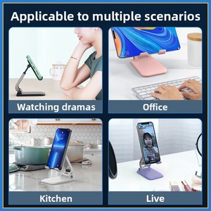 Supporto Pieghevole per Telefono, Altezza Regolabile Telescopica, Portatile per iPhone iPad <span class=keywords><strong>Samsung</strong></span>, Streaming Live, Logo Personalizzabile - Product Image 5