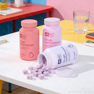 Flacon cylindrique en PET de 120 CC à large ouverture pour soins de santé, emballage coloré en plastique pour pilules et médicaments - Product Image 1