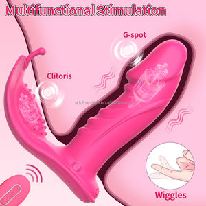 All'ingrosso della fabbrica giocattoli del sesso per adulti per le donne 3 dimenando <span class=keywords><strong>7</strong></span> mutandine di vibrazione rosa giocattolo indossabile farfalla G Spot Dildo vibratore - Product Image 2