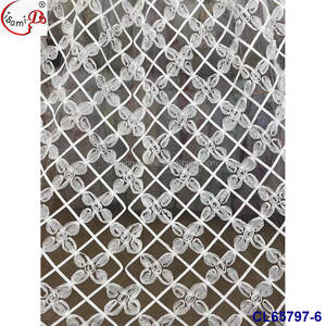 가벼운 패션 소프트 3D 장미 나비 꽃 러플 튤 자수 스팽글 레이스 원단 5야드 웨딩 파티 의류 - Product Image 6