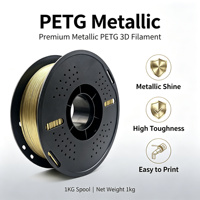 Filamen Logam PETG Allmaker 1.75mm untuk Pencetakan 3D, Langsung dari Pabrik, Dapat Disesuaikan, Anti Sumbat, Warna Metalik, Hasil Akhir Berkilau