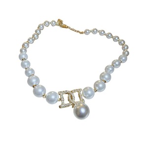Set di Collana con Ciondolo a <span class=keywords><strong>Lettera</strong></span> <span class=keywords><strong>D</strong></span> e Orecchini di Lusso, Collana di Perle con Zirconi, Gioielli in Stile Coreano Minimalista Placcati Oro - Product Image 6