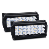 Projecteur à LED pour moto, 4x4, trois rangées, 7 pouces, 72W, blanc ambré, barre lumineuse de travail de haute qualité pour SUV tout-terrain, antibrouillard de conduite