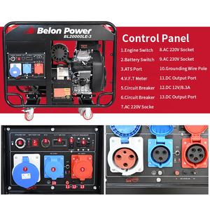 Generador de gasolina Belon Power 15KW 50Hz <span class=keywords><strong>16KW</strong></span> 60Hz 2 cilindros motor 999cc generador de gasolina de marco abierto - Product Image 3