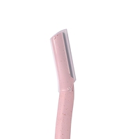 Rasoir à sourcils en paille de blé, lame inclinée, épilateur facial portable, outil de toilettage pour femmes