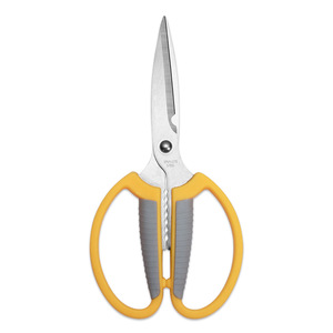Stainless Steel Kitchen Scissors Yellowish Gray Non Slip Straight Head For Home Use - Product Image 4