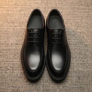 <span class=keywords><strong>Scarpe</strong></span> Oxford Formali da <span class=keywords><strong>Uomo</strong></span> con Rialzo Invisibile, in Vera <span class=keywords><strong>Pelle</strong></span> di Vacchetta, Allacciate, Punta Tonda, Nere, 10CM - Product Image 4