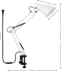 <span class=keywords><strong>Lampe</strong></span> de bureau <span class=keywords><strong>LED</strong></span> AC 110-240V avec <span class=keywords><strong>pince</strong></span> - Bras long réglable, <span class=keywords><strong>lampe</strong></span> de lecture à clipser pour bureau, étude, ordinateur et table de manucure - Product Image 3