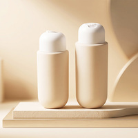Flacon en plastique mat HDPE pour capsules, shampoing, cosmétiques, avec bouchon distributeur à disque