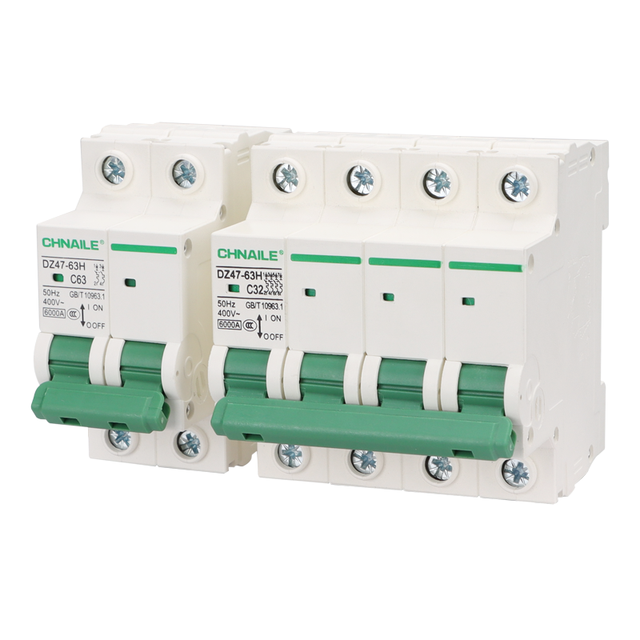 CHNAILE DZ47-63 C45 MCB 4 Pole 63A 6KA Miniature Circuit Breaker 400V for Residential Distribution Box  Factory Price
