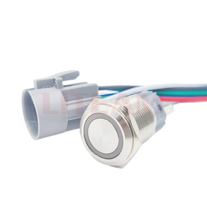 16 في غير القابل للصدأ مقاوم للماء زر التبديل لحظة الإغلاق 12 فولت أدى ضوء مفاتيح لا مفاتيح NC - Product Image 1