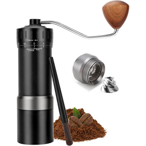 เครื่องบดกาแฟแบบกรวย 60 ระดับ ปรับได้ ถอดประกอบได้ ดีไซน์ใหม่ ตัวปรับด้านบนแบบถอดได้ ผลิตจากสแตนเลส CNC  ตัวเครื่องอะลูมิเนียม ใช้งานด้วยมือ เหมาะสำหรับรถยนต์และกิจกรรมกลางแจ้ง - Product Image 1