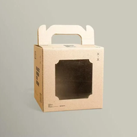 Boîte à gâteau jetable, boîte à macarons, boîte à pâtisserie, boîte à muffins, carton de qualité alimentaire avec fenêtre transparente et poignée