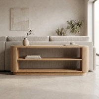 Meuble TV moderne en bois massif, console multimédia pour salon