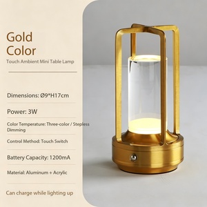Lámpara de Mesa LED Retro de Metal Bronce Antiguo, Estilo <span class=keywords><strong>Vintage</strong></span>, con Control Táctil Inalámbrico para Exteriores, Luz Ambiental para Restaurantes - Product Image 3