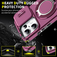 Étui OMEVE pour OPPO Reno 16 Pro Reno16 F Reno15 Pro Max avec support anneau et cache-caméra coulissant, protection antichoc double couche