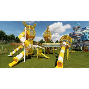 Hanlin Combinação de Parque de diversões para crianças Escalada Equipamento de jogo ao ar livre para crianças Jogo conjunto de produtos