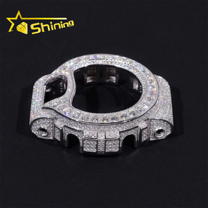 Gioielli Hip Hop in Argento Sterling 925, Completamente Tempestati di Diamanti Moissanite VVS, Cassa DW6900, Lunetta per Orologio in Moissanite - Product Image 2