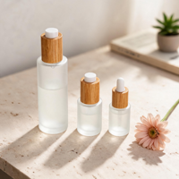 Botol Minyak Esensial Kaca dengan Tutup Pipet Bambu Spa Rumah Aromaterapi Kualitas Premium Botol Penyimpanan Fungsional dengan Pipet