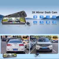 Kamera DVR mobil 2 lensa, g-sensor penglihatan malam, kamera perekam Loop Dvr, kamera dasbor, kamera cermin spion untuk mobil