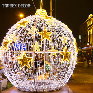 Decoración Navideña Comercial TOPREX, Adorno Luminoso con Motivos Navideños, Luces <span class=keywords><strong>LED</strong></span> Decorativas, Grandes <span class=keywords><strong>Bolas</strong></span> de <span class=keywords><strong>Navidad</strong></span> Blancas - Product Image 3