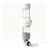 Distributeur d'eau moderne pour oiseaux en acier inoxydable transparent, bouteille suspendue automatique avec buse en cuivre, étanche, pour perroquets de petite et moyenne taille