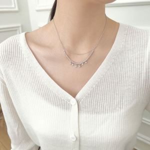 Collar con Colgante Dylam, Nuevo, Doble Cadena, con Borla de Circonia 5A y Múltiples Estrellas, para Mujer - Product Image 2