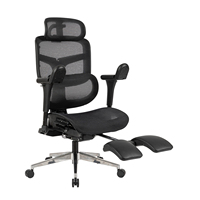 Chaise de bureau moderne confortable, chaise de bureau exécutive ergonomique en maille avec repose-pieds