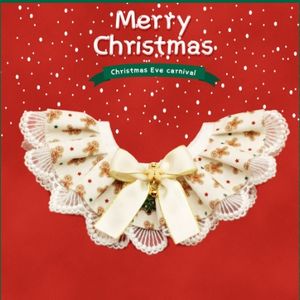 Toallas navideñas de encaje para mascotas, Baberos para perros y gatos, suministros de aderezo para mascotas de otoño e invierno - Product Image 3