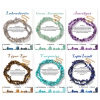 Collier en pierres naturelles pour femmes, collier bohème à perles, collier ajustable, bijoux spirituels porte-bonheur avec carte explicative