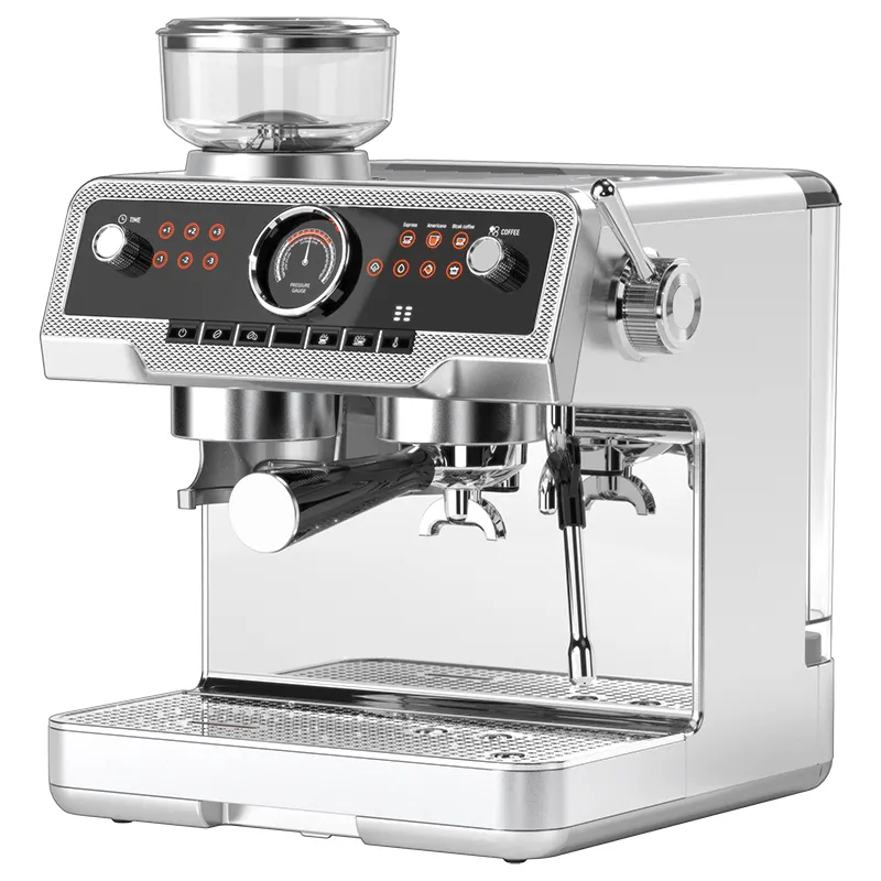 Aifaエスプレッソマシン1350W高性能コーヒーマシン20バーエスプレッソコーヒーメーカー、ミルク泡立て器1.0Lリムーバブルウォーター付き