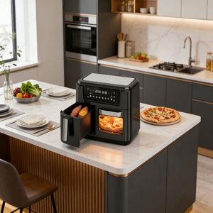 Friteuse à air électrique numérique 11,5 L carrée en plastique à double panier, four sans huile, cuisson rapide, économie d'énergie, classique pour la maison - Product Image 6