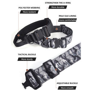 <span class=keywords><strong>Collar</strong></span> Táctico de Liberación Rápida para Perro, <span class=keywords><strong>Collar</strong></span> de Entrenamiento de Nailon Resistente, Hebilla de Metal con Asa y Parches, <span class=keywords><strong>Collar</strong></span> de Camuflaje de 3.8 CM para Perro - Product Image 6