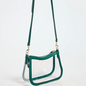 Bolso Bandolera Vintage Personalizable para Mujer, de PVC Transparente Curvo con Cremallera Verde, Reutilizable, para Playa, Verano y Otoño - Product Image 4
