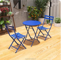 Table et chaise pliantes en métal pour le jardin, table et chaises de restaurant pour hôtels, jardin et cour