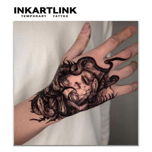 Autocollant de tatouage INKARTLINK pour le corps, autocollant de tatouage en papier, Méduse, dieu grec, imperméable, écologique, longue durée, 15 jours, vente en gros - Product Image 2
