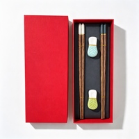 Boîte cadeau repose-baguettes en céramique biodégradable à thème panda, vaisselle de style chinois, design culturel et créatif, souvenir tendance pour