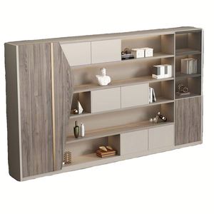 ตู้หนังสือไม้เนื้อแข็งเชอร์รี่คลาสสิกแบบอเมริกันหรูหราชั้นวางหนังสือในบ้านสำนักงาน - Product Image 6