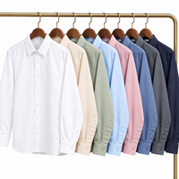 Chemises habillées pour hommes en polyester pur, couleur unie, sur mesure, vente en gros, OEM, faible MOQ, production en vrac