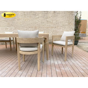 เฟอร์นิเจอร์ลานไม้สักทันสมัยชุดรับประทานอาหารเฟอร์นิเจอร์สวนกลางแจ้งพร้อมโต๊ะ - Product Image 2