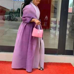 Color degradado Maxi Pareo plisado capa larga fábrica directamente gabardina de moda de alta calidad - Product Image 5