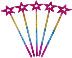 Vente chaude Star Wand Elf bâton ange fée princesse bâton magique Halloween fête d'anniversaire 13 pouces or argent arc-en-ciel - Product Image 1