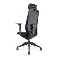 Chaise de bureau ergonomique à dossier haut personnalisable en maille avec cadre en acier, base pivotante inclinable en nylon, design moderne, pliable