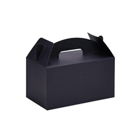 Boîte cadeau en papier noir imprimée sur mesure avec poignée, logo personnalisé, impression de dessins animés, emballage pour bonbons et gâteaux pour fêtes d'enfants, boîte à dragées, vente en gros