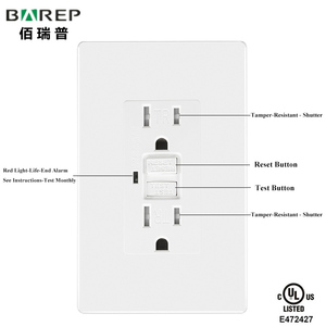 Presa a Muro GFCI BAREP BAS-<span class=keywords><strong>004</strong></span> 15A 125V (<span class=keywords><strong>TR</strong></span>) con 2 Uscite, Certificata CULus per 6000 Cicli di Vita, Uso Residenziale - Product Image 2