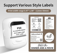 Imprimante d'étiquettes portable P50, mini imprimante thermique sans encre pour codes-barres, rangement domestique, petite imprimante d'étiquettes sans fil, fabricant d'autocollants