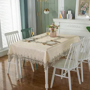 Mantel de mesa barato para boda, cubierta de mesa de encaje, proveedor de fábrica